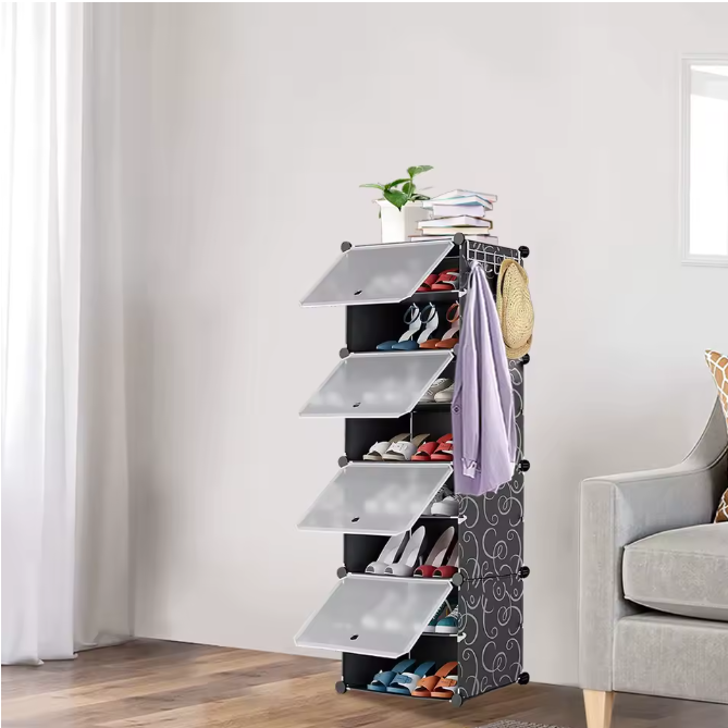 Schoenenrek voor 16 Paar – 8-Laags Stofdichte Schoenenkast