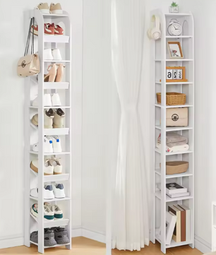 11-Laags Verticaal Schoenenrek – Smalle Houten Schoenenorganizer voor Kleine Ruimtes