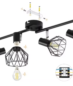 LED Spotlightset 4-Vlam – Draaibare Plafond- & Wandlamp, E14