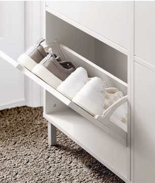 Smal 3-Flaps Schoenenrek – Witte Schoenenkast met 6 Vakken