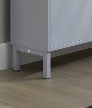 Smalle Schoenenkast met 4 Kleppen – 8-Vaks Schoenenrek, Wit MDF en Metaal