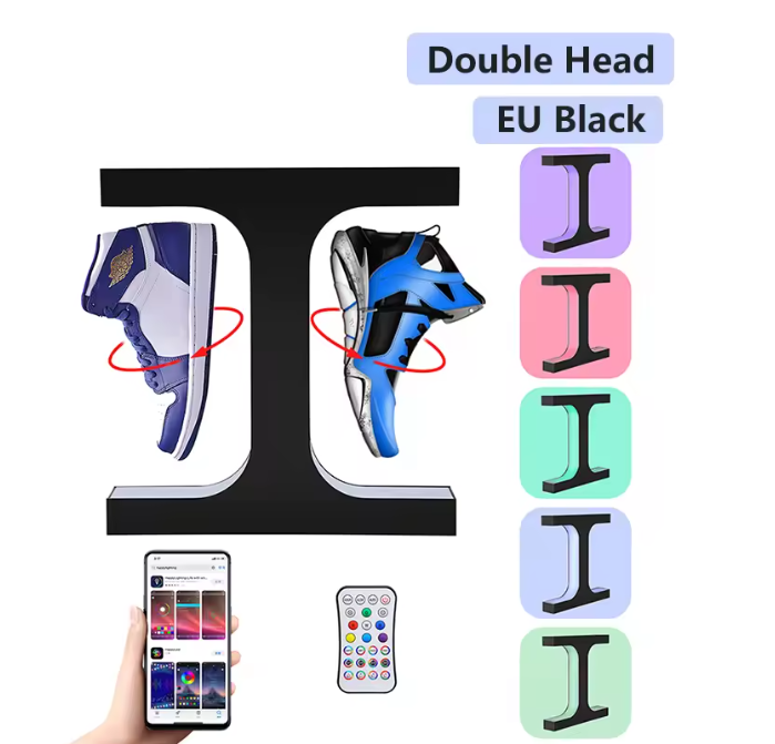 Magnetisch Zwevend Sneaker Display – 360° Rotatie en RGB Verlichting