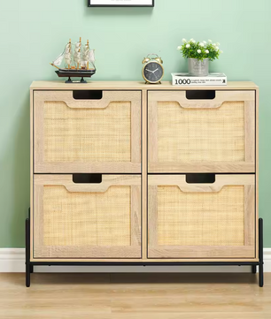 Smalle Rotan Schoenenkast – 4-Klep Schoenenrek voor Entree