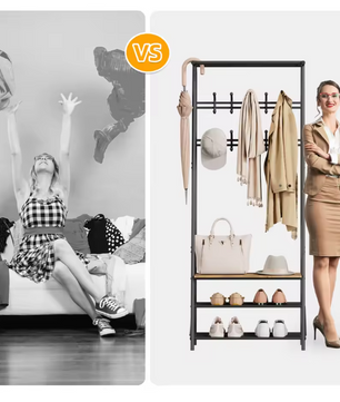 Halboom met Bank en Schoenenrek – Houten Kapstok met 10 Haken