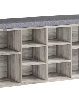 Schoenenopbergbank met Zitkussen – Organizer en Opbergrek