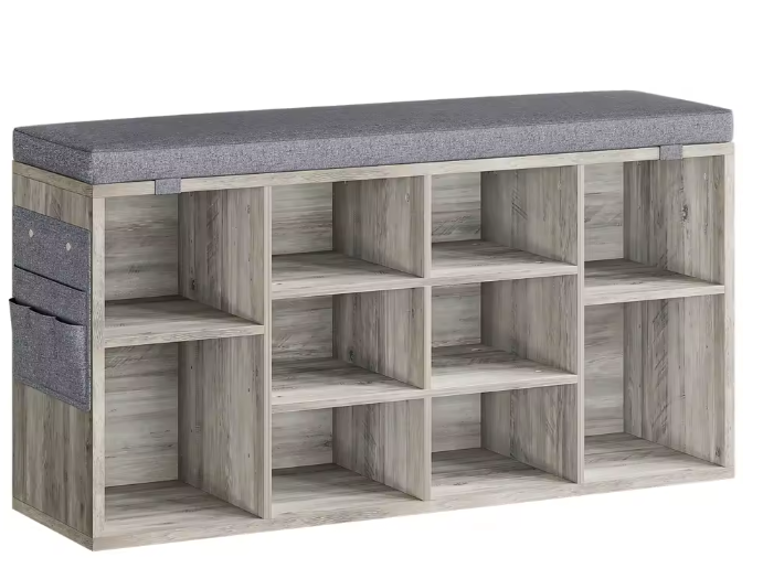 Schoenenopbergbank met Zitkussen – Organizer en Opbergrek