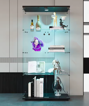 Glazen Vitrinekast met LED-verlichting – 4-Laags Displaykast