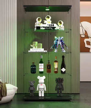 Glazen Vitrinekast met LED-verlichting – 4-Laags Displaykast