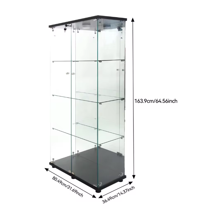 Glazen Vitrinekast met LED-verlichting – 4-Laags Displaykast