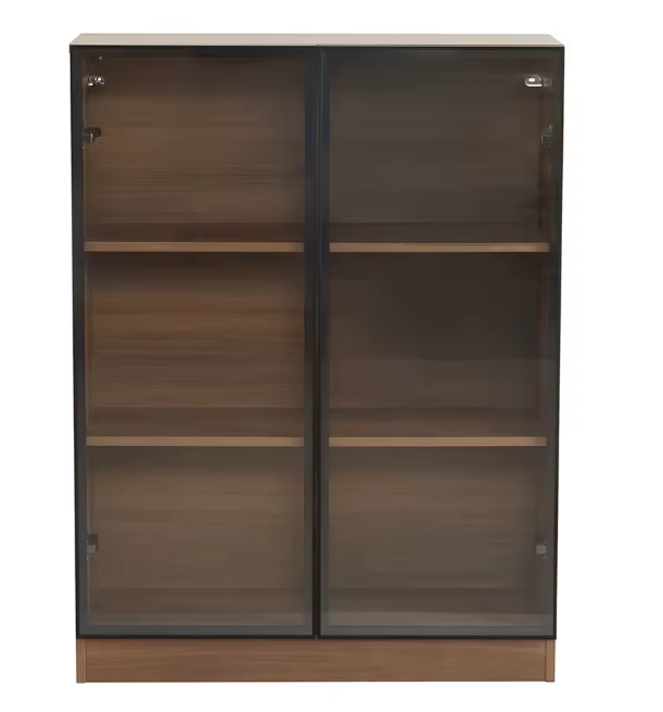 Glazen Vitrinekast met Verlichting – 3-Laags Displaykast in Zwart