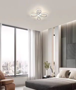 Bloemvormige LED Plafondlamp – 30W Zilver, Modern & Elegant