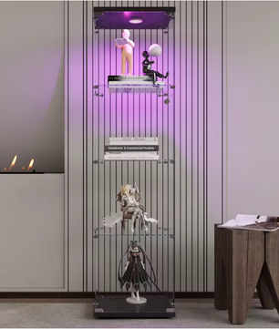4-Laags Glazen Vitrinekast met LED-Verlichting – Moderne Displaykast