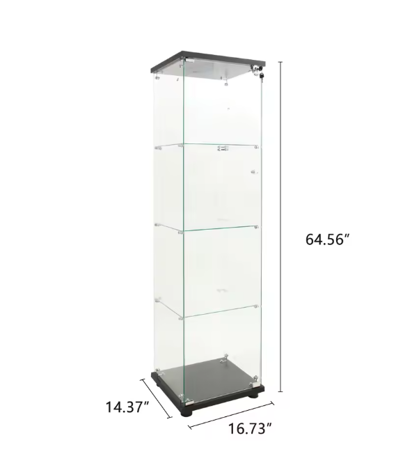 4-Laags Glazen Vitrinekast met LED-Verlichting – Moderne Displaykast