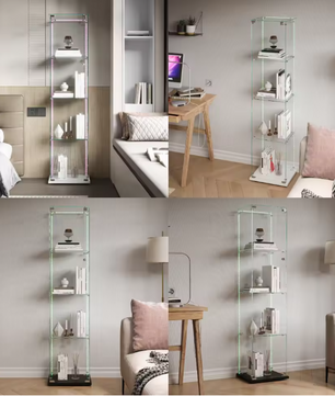 Vierlaags Glazen Vitrinekast met LED – Moderne Displaykast