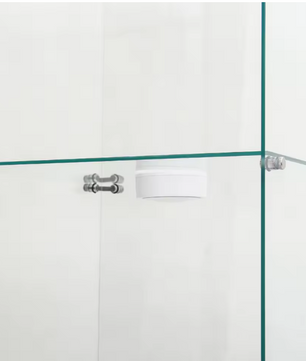 Glazen Vitrinekast met LED-Verlichting – 3 Planken en Slot, Zwart