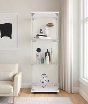 Drielaagse Glazen Vitrinekast met Slot – Moderne Displaykast