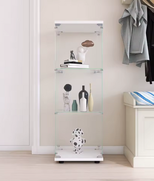 Drielaagse Glazen Vitrinekast met Slot – Moderne Displaykast