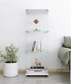 Drielaagse Glazen Vitrinekast met Slot – Moderne Displaykast