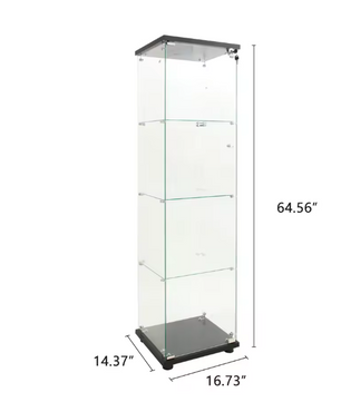 Moderne Glazen Vitrinekast – 4-Laags Kast met Deur