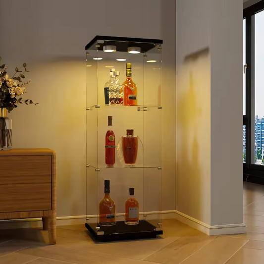 Moderne Glazen Vitrinekast met LED – 3-Laags Displaykast