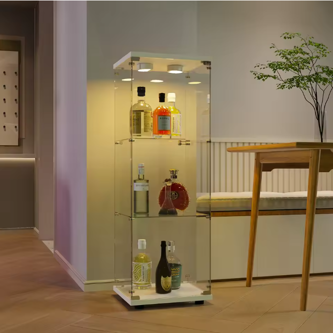 Moderne Glazen Vitrinekast met LED – 3-Laags Displaykast