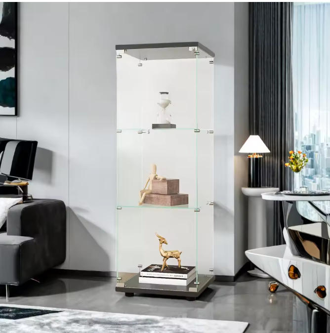 Moderne Glazen Vitrinekast met LED – 3-Laags Displaykast