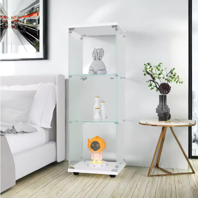 Moderne Glazen Vitrinekast met LED – 3-Laags Displaykast
