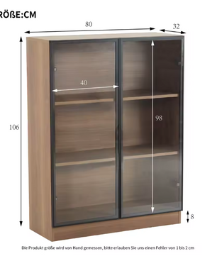 Glazen Vitrinekast met LED-Verlichting – Moderne Zwarte Displaykast