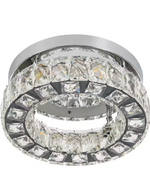 Moderne Kristallen Kroonluchter – Ronde LED Plafondlamp met Afstandsbediening