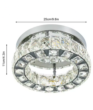 Moderne Kristallen Kroonluchter – Ronde LED Plafondlamp met Afstandsbediening