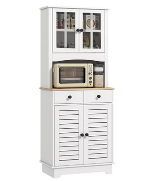 Keukenkast met Verstelbare Planken – Hoge Opbergkast met Deuren en Laden, 68×39.5×170 cm