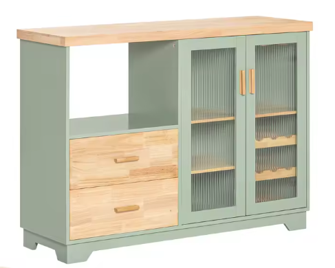 Buffetdressoir met Glazen Deuren – Keukenkast en Halkast voor Opbergen