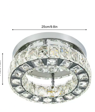 Moderne Kristallen Kroonluchter – Ronde LED Plafondlamp met Afstandsbediening