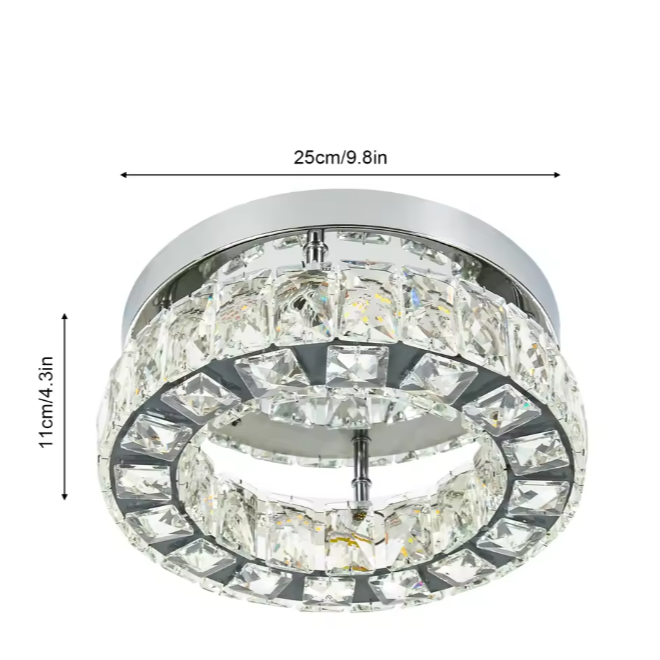 Moderne Kristallen Kroonluchter – Ronde LED Plafondlamp met Afstandsbediening
