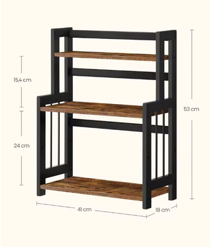 Kruidenrek met 3 Niveaus – Bamboe Keukenplank en Opbergrek voor Werkblad