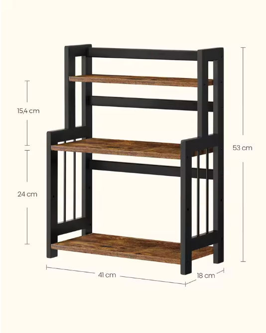 Kruidenrek met 3 Niveaus – Bamboe Keukenplank en Opbergrek voor Werkblad