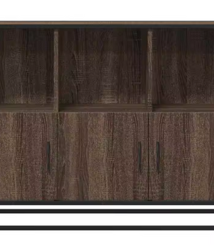 Modern Eiken Dressoir – Opbergkast van MDF en Metaal, 100×35×76 cm