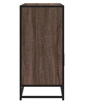 Modern Eiken Dressoir – Opbergkast van MDF en Metaal, 100×35×76 cm