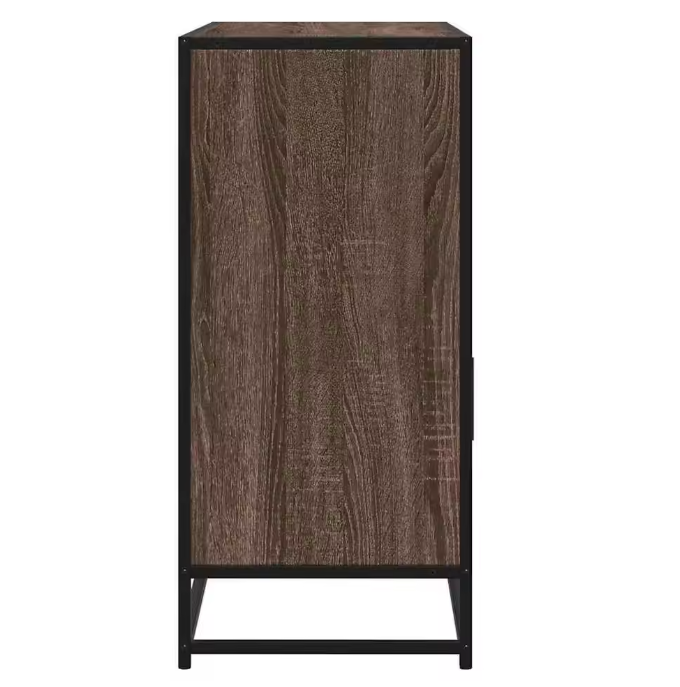 Modern Eiken Dressoir – Opbergkast van MDF en Metaal, 100×35×76 cm