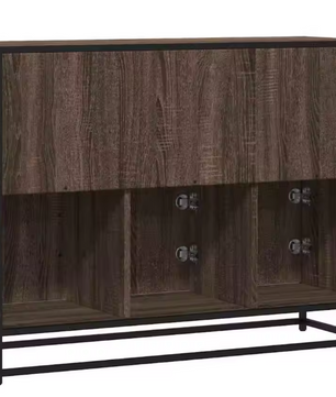 Modern Eiken Dressoir – Opbergkast van MDF en Metaal, 100×35×76 cm