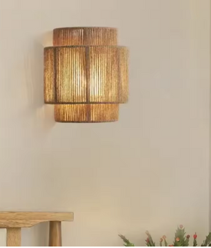 Moderne Wandlamp van Henneptouw – Handgemaakte Bed- & Sfeerverlichting