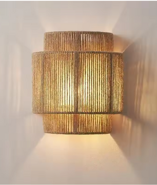 Moderne Wandlamp van Henneptouw – Handgemaakte Bed- & Sfeerverlichting
