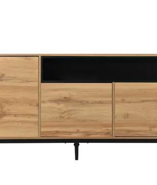 Houten Dressoir met 3 Deuren – Moderne Keukenkast met Planken, 160×35×76 cm