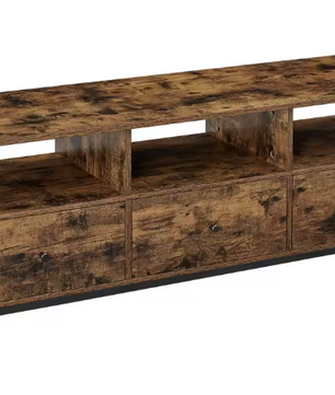 Industrieel Lowboard TV-Meubel – 3 Laden en Open Vakken (147×40×50 cm)