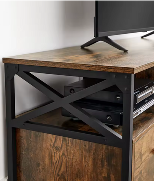 Industrieel Lowboard TV-Meubel – 3 Laden en Open Vakken (147×40×50 cm)