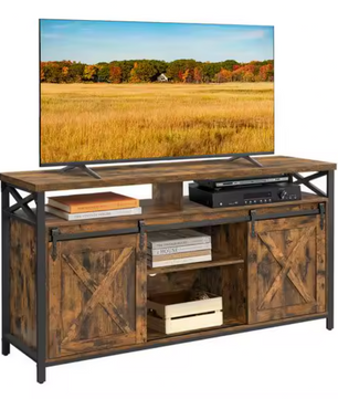 Industrieel Lowboard TV-Meubel – Verstelbare Planken en Stalen Frame (147×40×76 cm)
