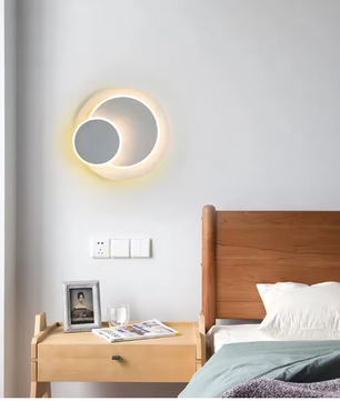 Moderne LED Wandlamp – 15W Creatieve Ronde Eclipse, 350° Draaibaar
