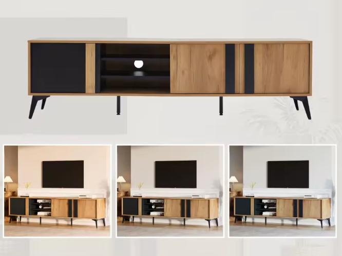 Bruin Lowboard TV-Meubel – 180 cm voor TV’s tot 80 inch