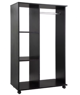 Kledingkast met Wielen – Open Planken en Hangrail, 80×40×128 cm