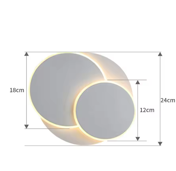 Moderne LED Wandlamp – 15W Creatieve Ronde Eclipse, 350° Draaibaar